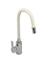 Смеситель для кухни, Juguni, гибкий излив, с картриджем, белый, 0402.485