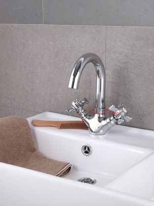 Смеситель для раковины, Frap, с кран-буксой, хром, F1324