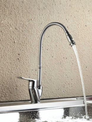 Смеситель для кухни, Frud, гибкий излив, с картриджем, хром, R43101