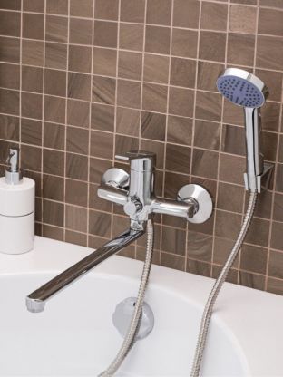 Смеситель для ванны, РМС, с картриджем, хром, SL132-006E