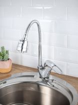 Смеситель для кухни, РМС, гибкий излив, с картриджем, хром, SL55-016F