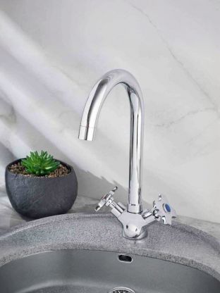 Смеситель для кухни, РМС, с кран-буксой, хром, SL115-274F