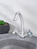 Смеситель для кухни, РМС, с кран-буксой, хром, SL118-271F