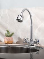 Смеситель для кухни, РМС, гибкий излив, с кран-буксой, SL138-279F