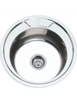 Мойка кухонная врезная, РМС, нержавеющая сталь, 490 мм, 0.6 мм + сифон, MG6-49