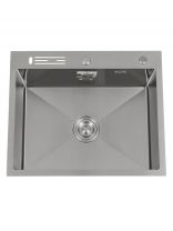 Мойка кухонная врезная, Diadonna, нержавеющая сталь, 500х600х200 мм, с PVD покрытием, сатин, DS5060
