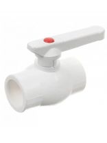 Кран шаровой полнопроходной, полипропилен, d25 мм, белый, Valfex