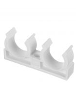 Опора для трубы двойная полипропилен, d25 мм, белая, Valfex