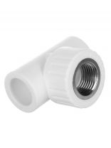 Тройник комбинированный полипропилен, d20х1/2'', внутренняя резьба, белый, РосТурПласт