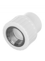 Муфта комбинированная полипропилен, d20х1/2'', внутренняя резьба, белая, Valfex