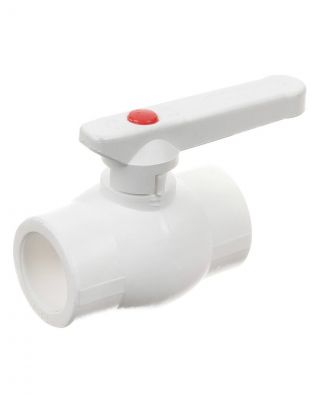 Кран шаровой стандартнопроходной, полипропилен, d32 мм, белый, РосТурПласт