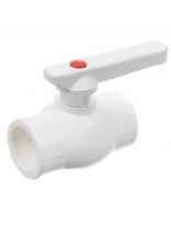 Кран шаровой стандартнопроходной, полипропилен, d32 мм, белый, РосТурПласт