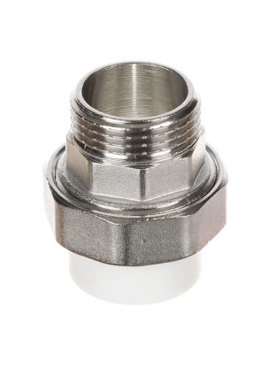 Муфта разъемная полипропилен, d20х1", наружная резьба, белая, Valfex