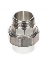 Муфта разъемная полипропилен, d20х1/2'', наружная резьба, белая, Valfex