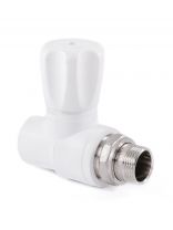 Вентиль для радиатора прямой, полипропилен, d25х3/4", белый, РосТурПласт