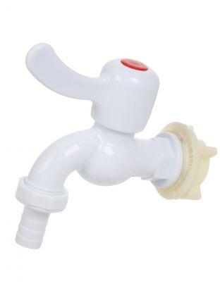 Кран водоразборный 1/2'', пластик, ручка-флаг, штуцер с гайкой и прокладкой, индивидуальная упаковка, ComfortFactor