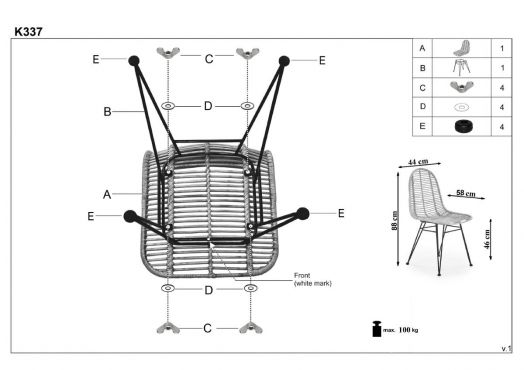 Стул кухонный Halmar K337
