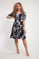 Халат женский ХЖ-01 [черный/белый Дым]