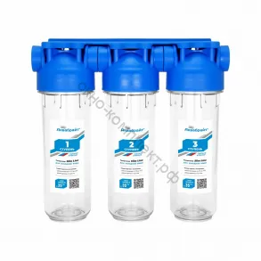 Трехступенчатый магистральный фильтр сандарт SLIM LINE АКВАБРАЙТ