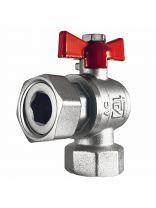 Кран для бытовых приборов, 3/4", г-г, латунь, с накидной гайкой, угловой, STI