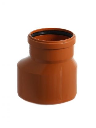 Редукция канализационная эксцентрическая, 160х110 мм, РосТурПласт, наружная, полипропилен, рыжая, 36646
