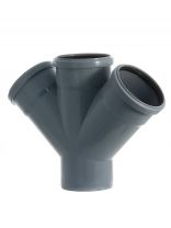 Крестовина канализационная одноплоскостная, 110х110х110 мм, 45 °, Мультимирпласт, КР ВК 110/110/110/45