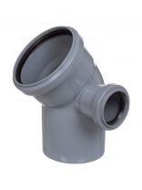 Уголок с отводом канализационный 110х50 мм, 45 °, правый, РосТурПласт, 36684