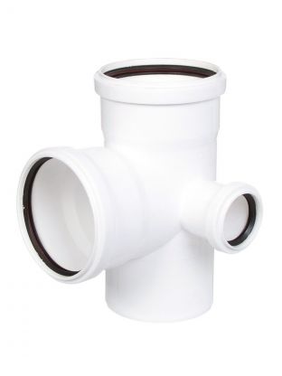 Крестовина канализационная двухплоскостная, 110х110х50 мм, 90 °, правая, РосТурПласт, белая, 36549