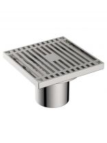 Трап канализационный прямой, 50 мм, 100х100 мм, Diadonna, нержавеющая сталь, DS43-100S