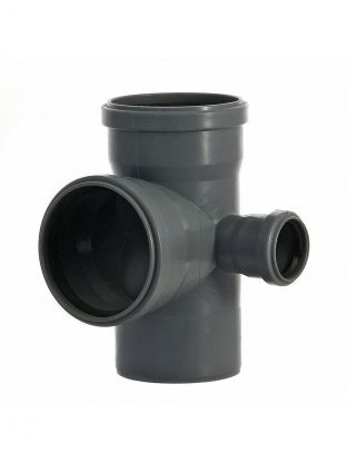 Крестовина канализационная двухплоскостная, 110х110х50 мм, 90 °, правая, Мультимирпласт, КР ВК 110/110/50/90 ПР