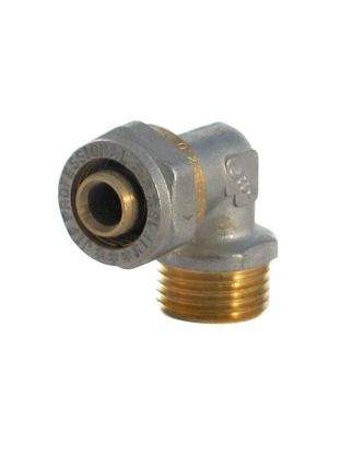 Металлопластиковый уголок d16х1/2'', с цангой и штуцером, Frap, F308.1604