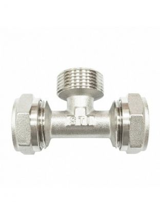 Тройник 20х1/2"х20 мм, наружная резьба, STI