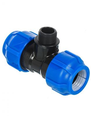 ПНД тройник 32-32х3/4", наружная резьба, переходной, Valfex