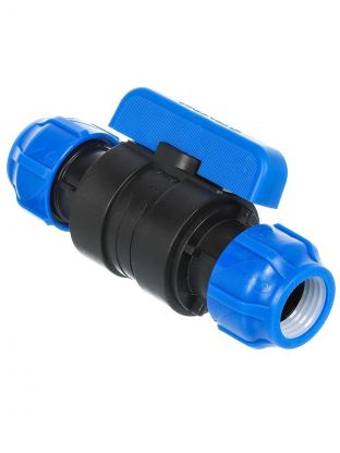 ПНД кран 32х32 мм, шаровой, цанга, Valfex