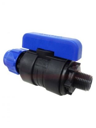 ПНД кран d32х3/4", наружная резьба, шаровой, цанга, Valfex