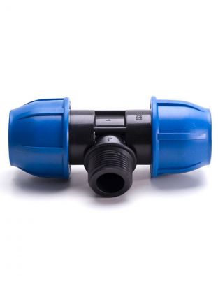 ПНД тройник d63х1" 1/4, наружная резьба, РосТурПласт