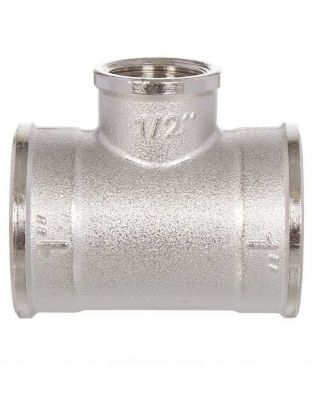 Тройник 1" 1/2, г-г-г, никель, РосТурПласт