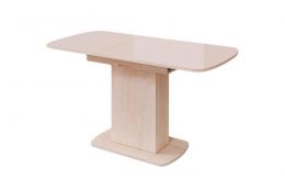 Стол раздв. "Соренто-2" (1103/1423*703мм), стекло ВАНИЛЬ ГЛ, ЛДСП дуб атлант.