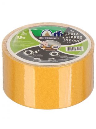 Клейкая лента 48 мм, желтая, двухсторонняя, основа тканевая, 5 м, Фрегат, ТК4805В