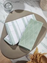 Набор полотенец кухонных 2 шт, 30х50 см, махровый, 100% хлопок, 400 г/м2, Silvano, Piano, серо-зеленый, Узбекистан