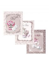 Набор полотенец кухонных 3 шт, 45х60 см, рогожка, 100% хлопок, АртДизайн, Прованс, Россия