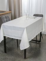 Скатерть 140х180 см, 100% полиэстер, 200 г/м2, водонепроницаемая, белая, A170085