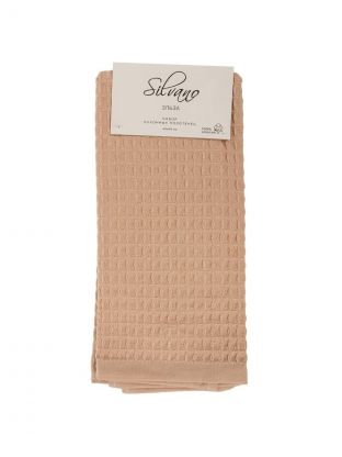 Полотенце кухонное вафельное, 40х60 см, 270 г/м2, 100% хлопок, Silvano, Эльза, бежевое, Узбекистан