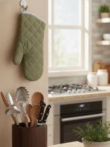 Прихватка-варежка 33х18.5 см, 100% полиэстер, зеленая, B180050