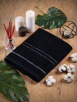 Полотенце банное 50х90 см, 100% хлопок, 420 г/м2, Азия, Barkas, черное, Узбекистан