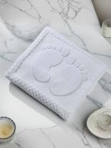 Полотенце-коврик для ног 50х70 см, 700 г/м2, махровый, Silvano, белое, Узбекистан