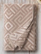 Полотенце банное 70х140 см, 100% хлопок, 420 г/м2, Сиена, Вид 2, Самойловский текстиль, мокко/светло-бежевое, Россия