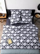 Постельное белье 1.5-спальное, простыня 145х215 см, 2 наволочки 70х70 см, пододеяльник 145х215 см, Ночь нежна, бязь, Dark love