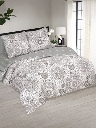 Постельное белье 2-спальное, простыня 160х200 см, 2 наволочки 70х70 см, пододеяльник 175х215 см, простыня на резинке, АртПостель, поплин, Сорренто