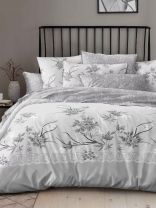 Постельное белье 1.5-спальное, простыня 145х215 см, 1 наволочка 70х70 см, пододеяльник 145х215 см, Майская ночь, микросатин, Кружево, SJT2501-10